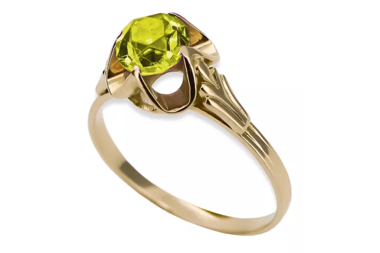 Vintage style  Žlutý peridot 14k žluté zlato vrc023y